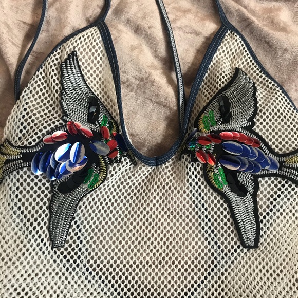 Mesh embellished one piece swimsuit - Picture 2 of 4